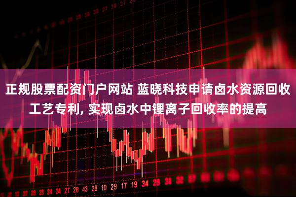 正规股票配资门户网站 蓝晓科技申请卤水资源回收工艺专利, 实现卤水中锂离子回收率的提高